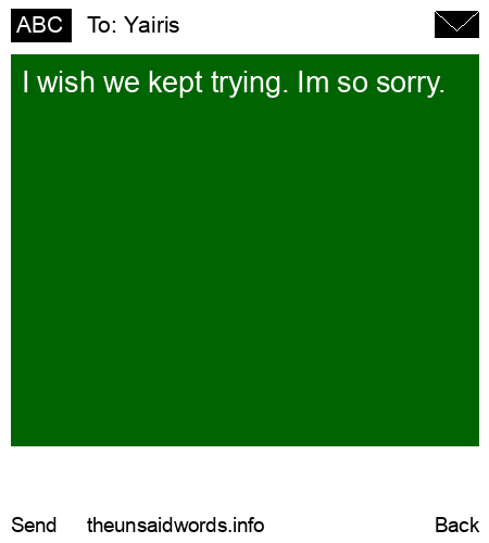 unsent message to Yairis