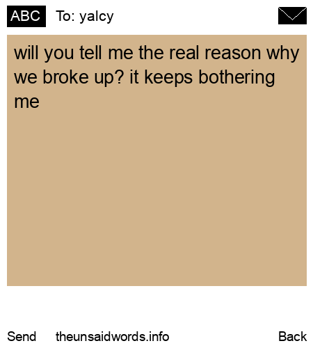 unsent message to yalcy