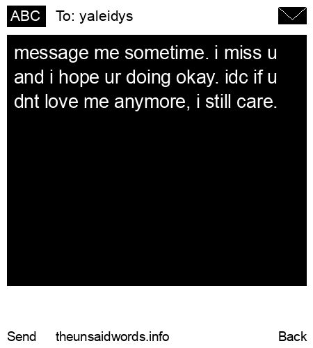 unsent message to yaleidys