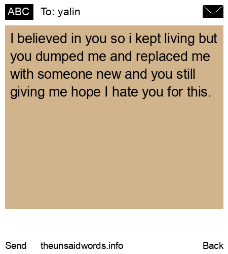 unsent message to yalin