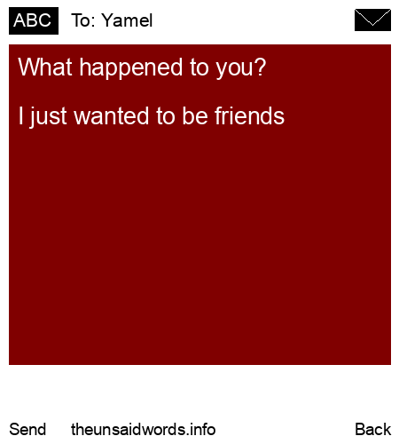 unsent message to Yamel