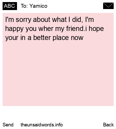 unsent message to Yamico