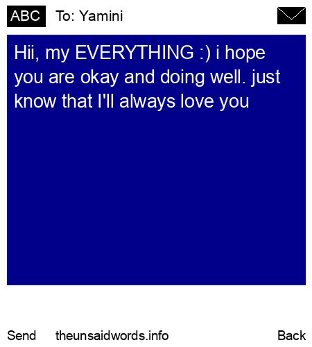 unsent message to Yamini