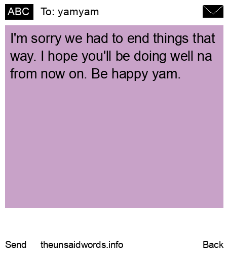 unsent message to yamyam