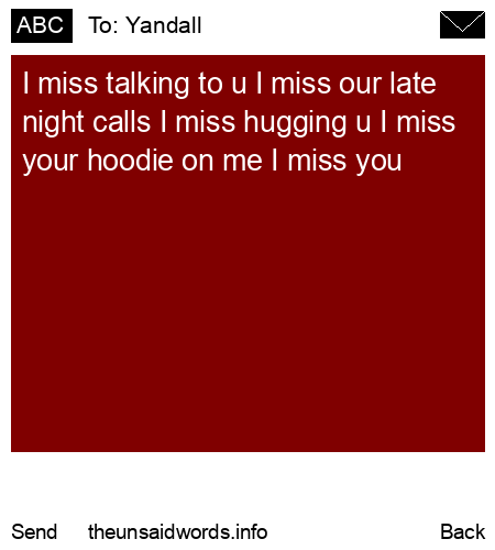 unsent message to Yandall 