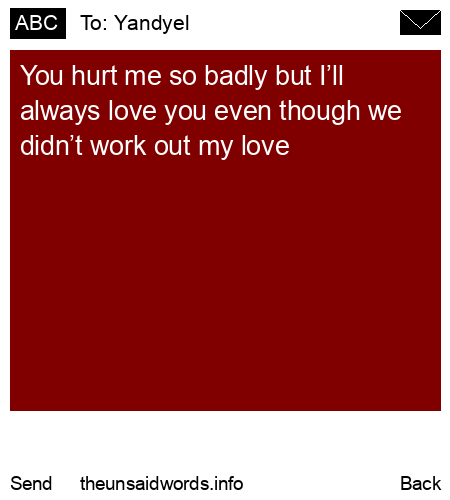 unsent message to Yandyel 