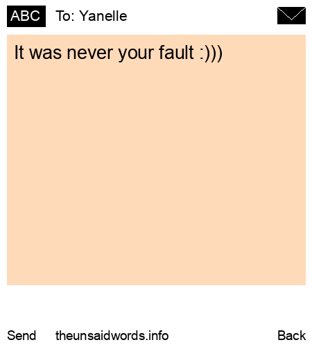 unsent message to Yanelle