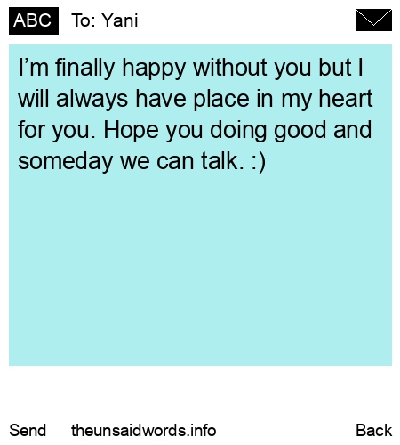 unsent message to Yani