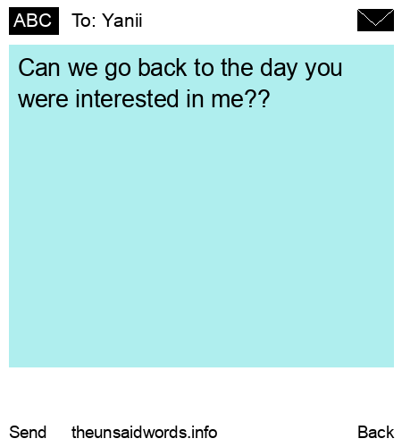 unsent message to Yanii