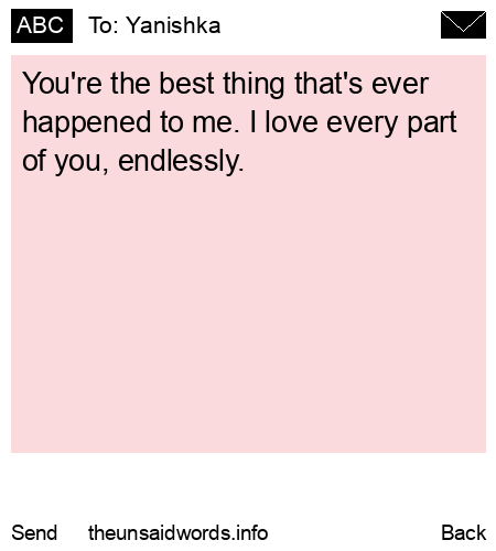 unsent message to Yanishka