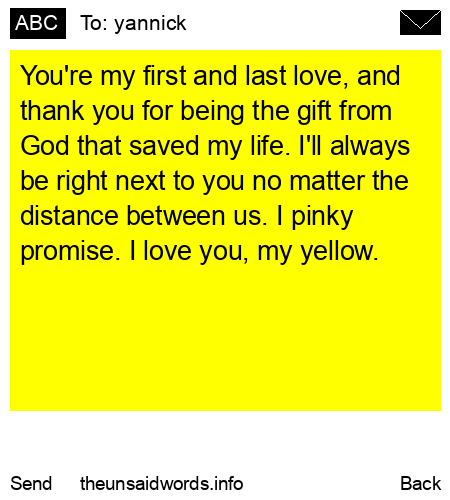 unsent message to yannick