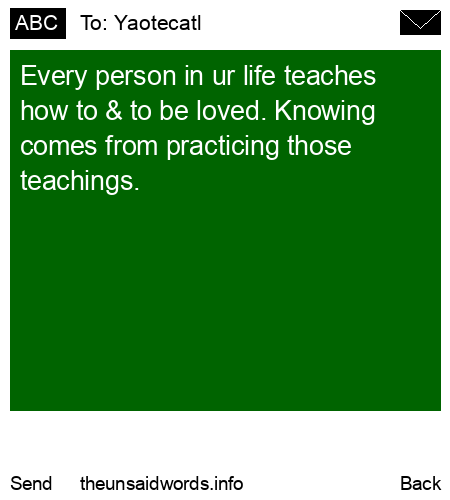 unsent message to Yaotecatl