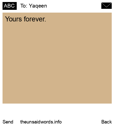 unsent message to Yaqeen