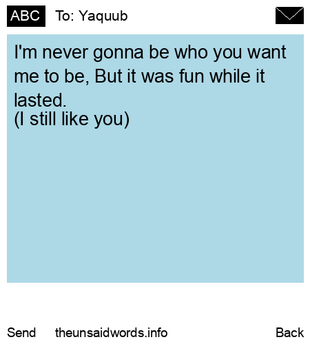 unsent message to Yaquub