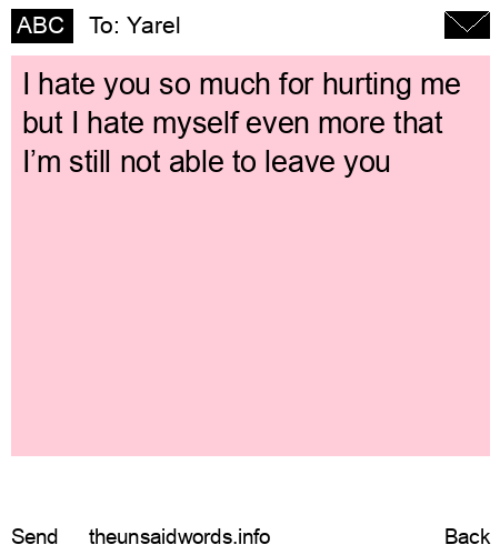unsent message to Yarel