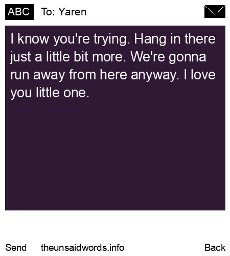 unsent message to Yaren