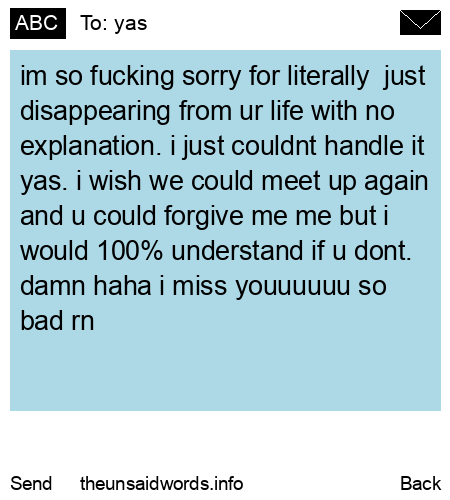 unsent message to yas