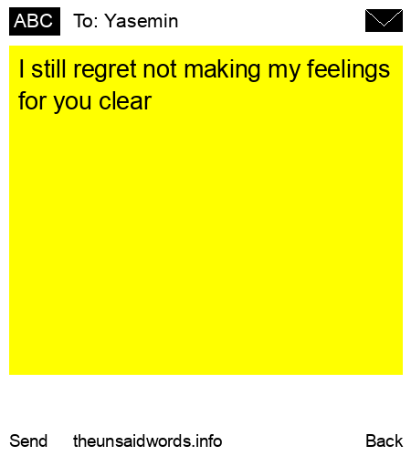 unsent message to Yasemin