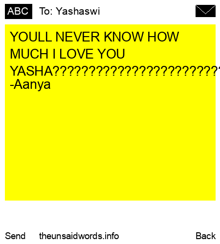 unsent message to Yashaswi