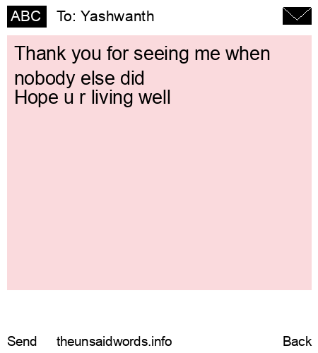 unsent message to Yashwanth