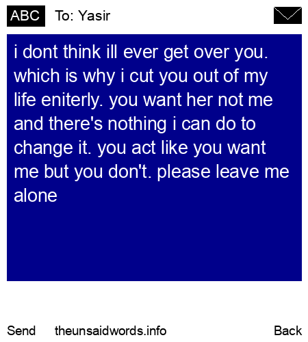 unsent message to Yasir