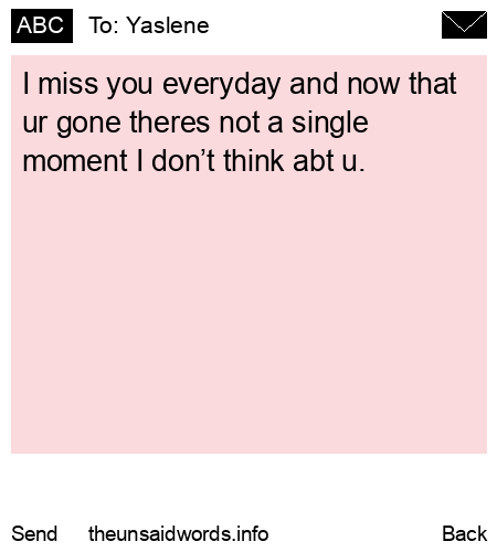 unsent message to Yaslene 