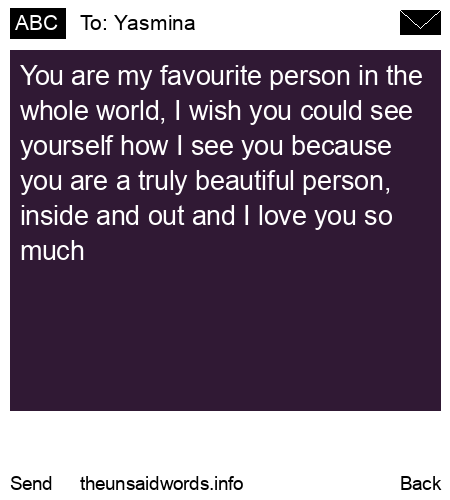 unsent message to Yasmina