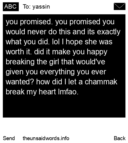 unsent message to yassin
