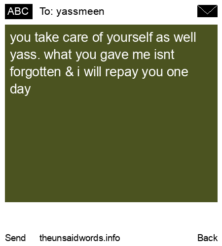 unsent message to yassmeen