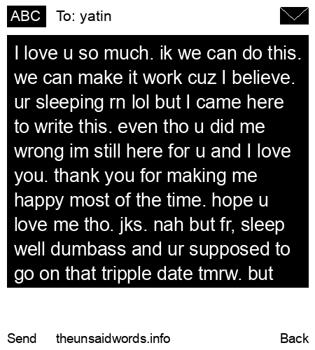 unsent message to yatin