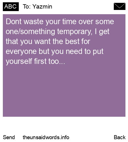 unsent message to Yazmin