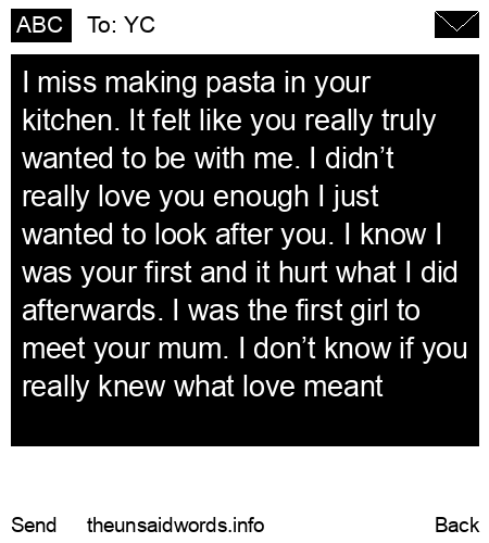 unsent message to YC