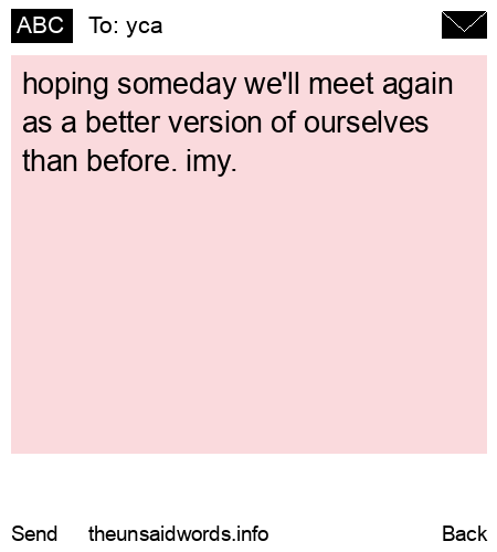 unsent message to yca
