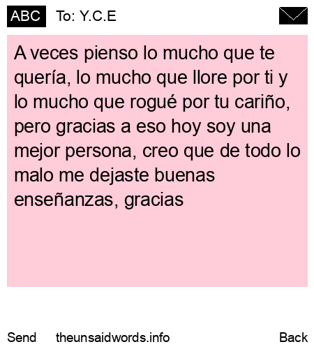 unsent message to Y.C.E