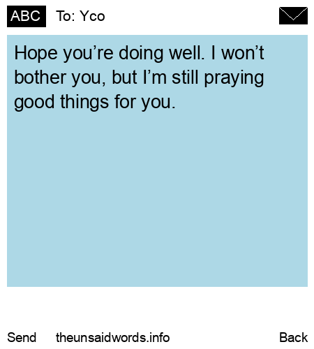 unsent message to Yco