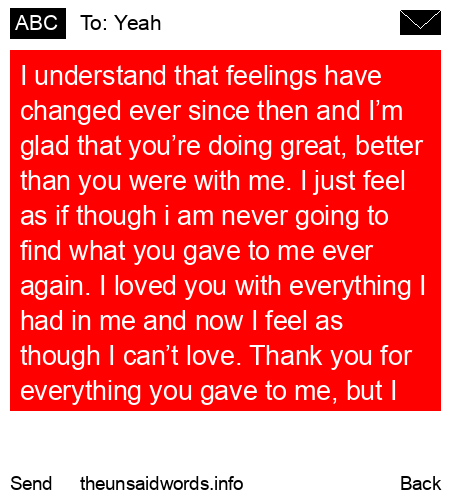 unsent message to Yeah