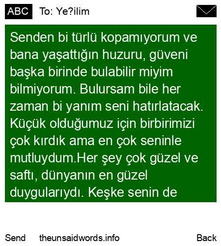 unsent message to Ye?ilim