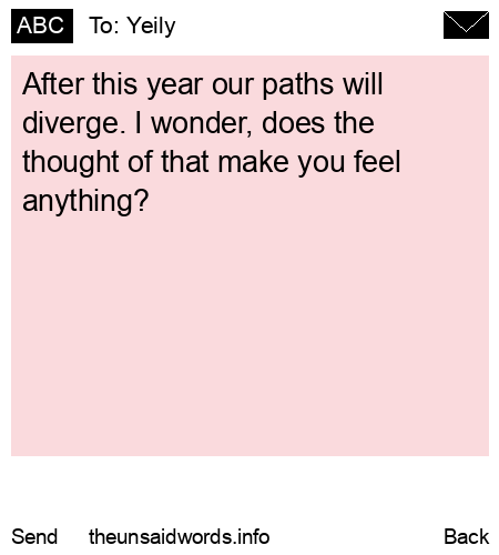unsent message to Yeily
