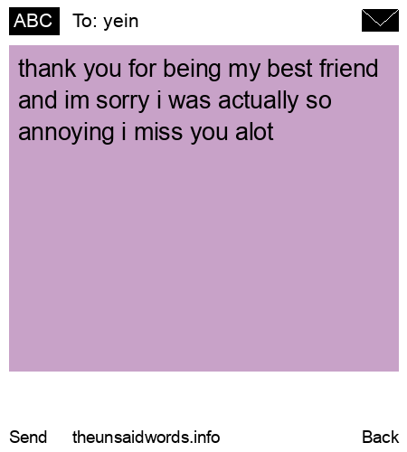 unsent message to yein