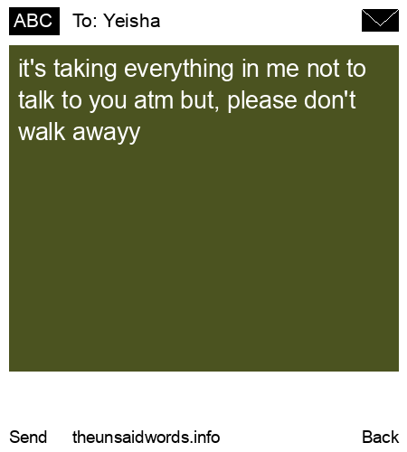 unsent message to Yeisha