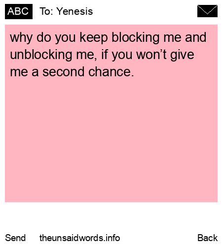 unsent message to Yenesis