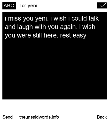 unsent message to yeni