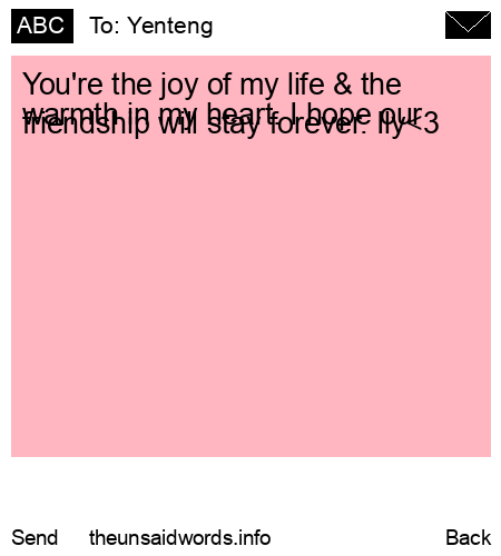 unsent message to Yenteng