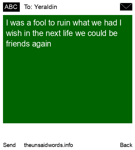unsent message to Yeraldin