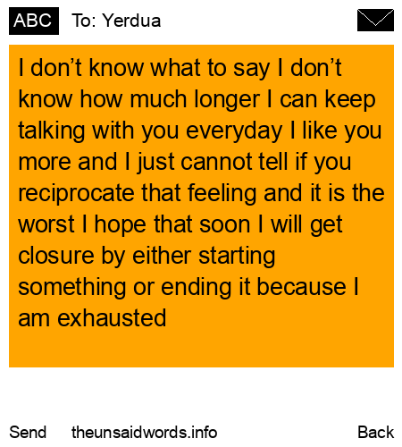 unsent message to Yerdua