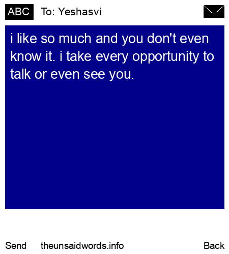 unsent message to Yeshasvi