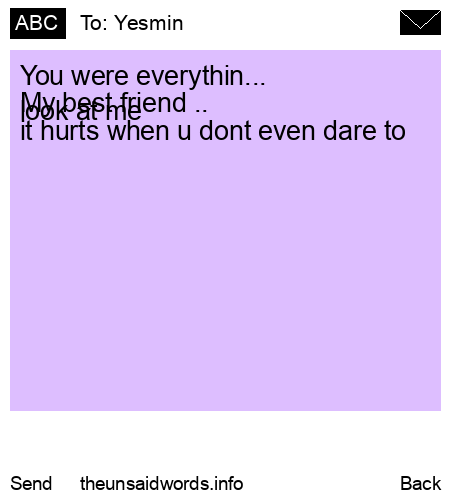 unsent message to Yesmin 