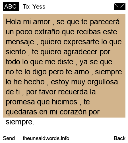 unsent message to Yess