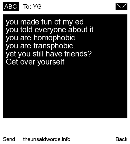 unsent message to YG