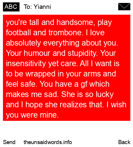unsent message to Yianni